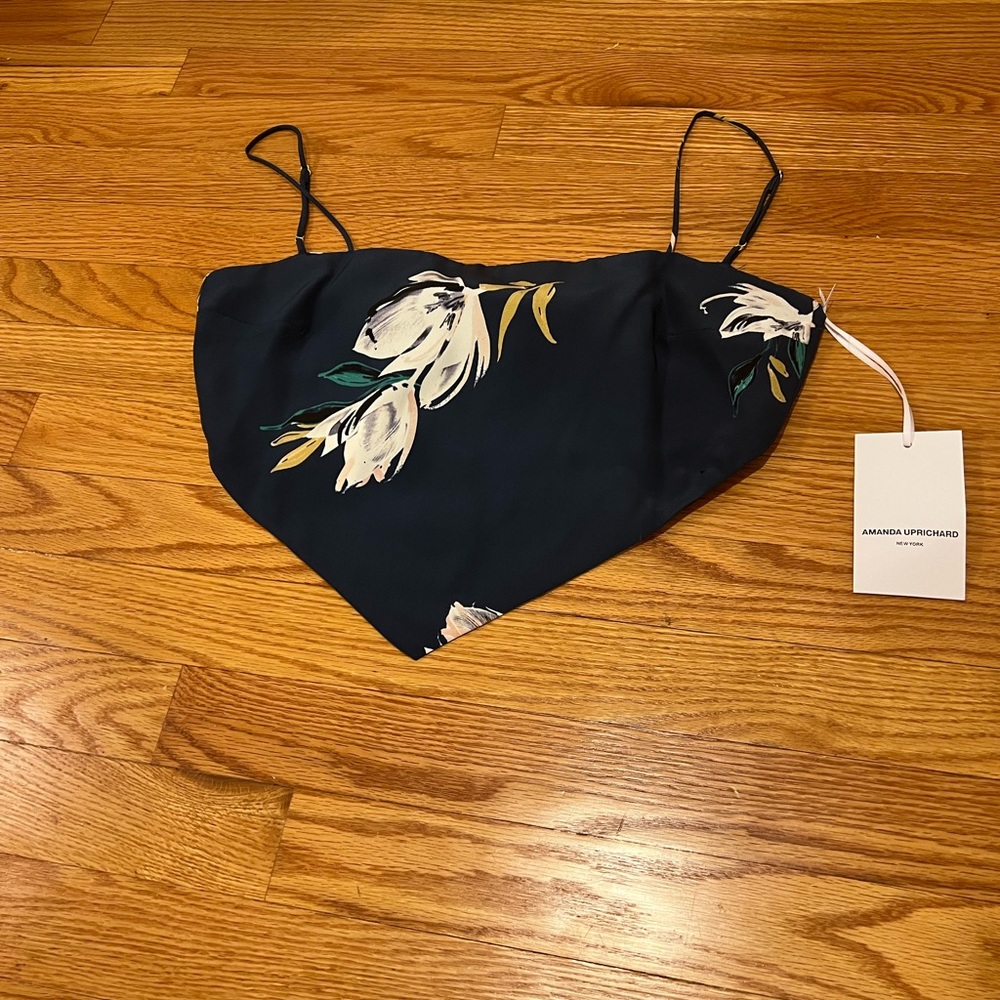 Atlanta Printed Scarf Top from Amanda Uprichard in Navy Kingsbury - Picture 2 of 4